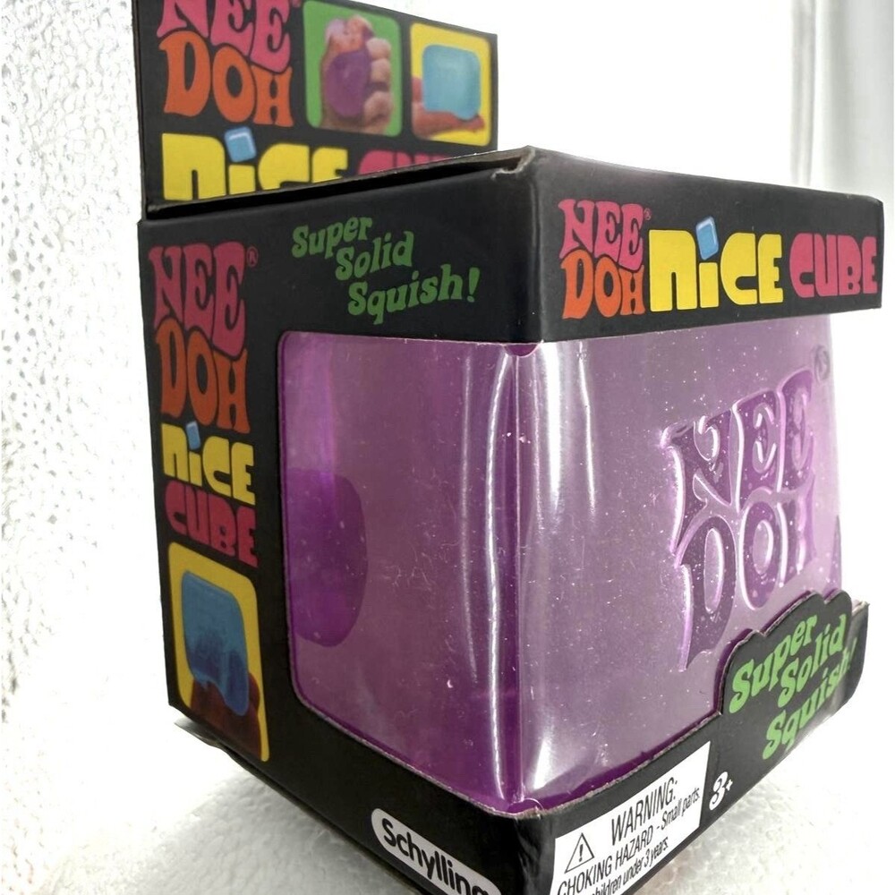 Nee Doh Nice Cube PURPLE Schylling Slow Squish Fidget Sensory Toy - Picture 9 of 9